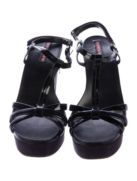 prada t strap platform wedges|prada platform sandals.